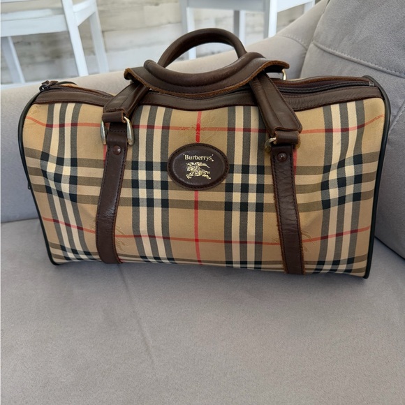 Burberry Handbags - Burberry Novacheck Duffel Bag or large handbag vintage BURBERRYS with COA